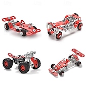 halpa Rakennuslelut-kilpa-auto 8-12-vuotiaille pojille metalli rakennussarja rakennuslelut 8-12-vuotiaille pojille Roadster punainen ajoneuvomalli lapsille pojille 8 9 10 11 12-16 v 265kpl