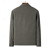 billiga Cargo Jackor-Herr Manchesterjacka Fleece-jacka Cargojacka Vardaglig jacka Dagligen Semester Slitsäker Ficka Vår &amp; Höst Slät Mode Klassisk Kavajslag Normal Svart Kaki Armégrön Jacka