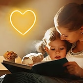 cheap Neon LED Lights-Pink Heart Neon Sign LED Light Battery Operated / USB Powered Table and Wall Decor Lamp for Dorm Girl&#039;s Room Mothers Day Valentine&#039;s Day Party Birthday Home Christmas Decoration