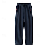 cheap Straight Leg-Men's Sherpa Athletic Pants Trousers Straight Leg Sweatpants Pocket Drawstring Elastic Waist Plain Comfort Warm Sports Outdoor Daily Fashion Casual ArmyGreen Black Micro-elastic
