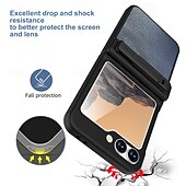 お買い得  サムスン用ケース-電話 ケース 用途 Zフリップ6 バックカバー スタンド付き 耐衝撃 レトロ風 TPU PUレザー