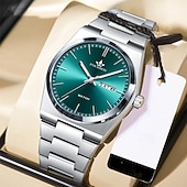cheap Quartz Watches-New Fashion Trend Mineral Reinforced Glass Lens Waterproof Night Light Calendar Sunday Display Business Leisure Sports Handsome And Stylish Men&#039;S Watch