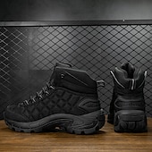 abordables Botas de montaña-Botas de senderismo acolchadas para hombre: ligeras, impermeables, suela antideslizante, diseño de caña alta, ideales para aventuras al aire libre.
