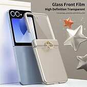 Недорогие Чехлы для Samsung-Чехол для телефона для Samsung Galaxy Z Flip 6 Z Flip 5 Задняя Обложка Кольцевой Застежка Ударопрочный Ретро PC