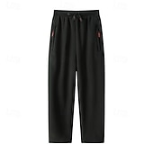 cheap Straight Leg-Men's Sherpa Athletic Pants Trousers Straight Leg Sweatpants Pocket Drawstring Elastic Waist Plain Comfort Warm Sports Outdoor Daily Fashion Casual ArmyGreen Black Micro-elastic