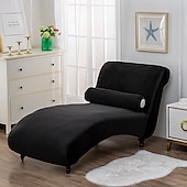 abordables Housse de canapé-housse de chaise longue en velours housse de luxe pour salon housse de chaise longue d&#039;intérieur extensible ultra douce lavable en machine