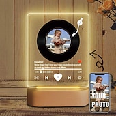 halpa Lahjat-henkilökohtainen valaistu valokuvakehys ystävänpäivä musiikkityyli valokuvausb-yövalo henkilökohtainen hehkuva led-lampulla työpöydän sisustus lahjat hääpäivä syntymäpäivä tytär lahjat