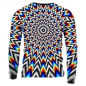 economico Magliette 3D-Per uomo Illusione ottica Inganno Visivo Maglietta Manica Lunga maglietta Stampa 3D Girocollo Camicia Esagerato Quotidiano Designer Streetwear Casuale Nero Estate Primavera Autunno Abbigliamento S M
