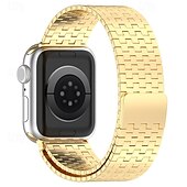 baratos Pulseiras de Apple Watch-Loop Solo Compatível com Pulseira Apple Watch 38mm 40mm 41mm 42mm 44mm 45mm 49mm Fecho Magnético Ajustável Aço Inoxidável pulseira de substituição para iwatch Ultra 2 Series 9 8 7 SE 6 5 4 3 2 1