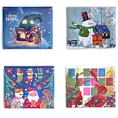 Недорогие Адвент-календарь-Рождественский адвент-календарь с браслетами 2025 для девочек 24 дня рождественского обратного отсчета набор для изготовления украшений DIY 22 бусины-талисмана 2 браслета для детей подростков и женщин