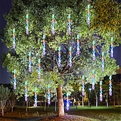 cheap Solar String Lights-3-in-1 Solar LED Meteor Shower Rain Lights, Waterproof Icicle Firecracker Fairy Lights for Garden &amp; Christmas