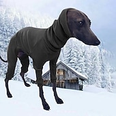 baratos Macacão-casaco de cachorro de inverno casaco de cachorro apertado com capuz suéter de cachorro para galgo whippet, roupas de cachorro galgo suéter de gola alta camisa jumper, camiseta quente roupas para