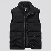 economico Capispalla Elite da Uomo-Per uomo Gilet in pile Gilet da esterno Gilet Punk Attivo Autunno Inverno Poliestere Tinta unica Dolcevita Nero Marrone chiaro Verde militare Gilet