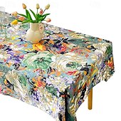 cheap Tablecloth-Oil Painting Design Tablecloth Artistic and Elegant Table Cover Featuring Classic Oil Painting Patterns Ideal for Adding a Unique and Sophisticated Touch to Your Dining Table Perfect for Home Decor a