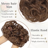 abordables Chignons-chignons Chignon A Clipser Cheveux Synthétiques Pièce de cheveux Extension des cheveux Bouclé Soirée du quotidien Usage quotidien Rouge Bordeaux Marron Grise