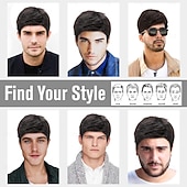 economico Parrucche uomo-parrucca marrone da uomo ragazzo corto a strati costume cosplay festa capelli naturali