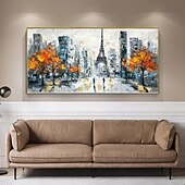 preiswerte Landschaftsgemälde-großes abstraktes Stadtgemälde handgemachtes urbanes Kunstgemälde handgemaltes Stadtskyline-Gemälde New York Skyline Ölgemälde New York City Gemälde Wandkunst großes abstraktes Gemälde
