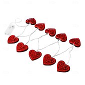 abordables Guirlandes lumineuses à piles-Guirlande lumineuse élégante pour réception de mariage, 1 pièce de 1,65 m à 10 LED, pour la Saint-Valentin, en fer, pour une demande en mariage, un festival, une atmosphère intérieure, une