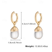 economico Orecchino da donna-orecchini a cerchio da donna in cristallo color oro e acrilico - alla moda e versatili da indossare tutti i giorni