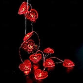 abordables Guirlandes lumineuses à piles-Guirlande lumineuse élégante pour réception de mariage, 1 pièce de 1,65 m à 10 LED, pour la Saint-Valentin, en fer, pour une demande en mariage, un festival, une atmosphère intérieure, une