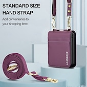 economico Cover Samsung-telefono Custodia Per Samsung Galaxy Z Flip 7 Z Flip 6 Z Flip 5 Z Flip 4 Z Flip 3 Copertura Posteriore con Cordino Slot per Carte Resistente agli urti Retrò TPU Pelle PU