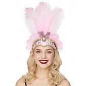 levne Příslušenství-brazilský předvečer Všech svatých Čelenka Peří Dospělé Dámské předvečer Všech svatých Karneval Mardi Gras Párty Plesová maškaráda Karneval v Benátkách Jednoduché Halloweenské kostýmy Oblékněte se
