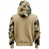 baratos moletons 3d masculinos-Homens Veado Moletons Casacos Moletom com capuz Gola Redonda Moda Impressão 3D Feriado Para Noite Streetwear cáqui Com Cordão Outono Inverno Designer