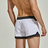 preiswerte Boxershorts für Herren-Herren 1 pc Unterwäsche Boxer Boxer-Shorts Patchwork Polyester Atmungsaktiv Weich Komfortabel Farbblock Mittlere Hüfthöhe Schwarz Weiß