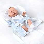 baratos Bonecas-Boneca bebê de 12 polegadas com berço macio para dormir, boneca reborn alive inclui roupas e acessórios, mamadeiras, primeiras bonecas para crianças de 36 meses ou mais