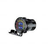 preiswerte Auto Ladegerät-12-24 V Dual-USB-Autoladebuchse mit buntem Digitalvoltmeter QC 3.0 Schnellladefunktion für Busse, Anhänger und Boote