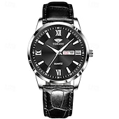 preiswerte Quarz-Uhren-1 Neue Mode Trend Herren Business Quarz Uhr Kalender Woche Anzeige Lebensreise Leuchtende Freizeit Sport Herren Armbanduhr Geschenk Ideale Wahl