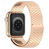 baratos Pulseiras de Apple Watch-Loop Solo Compatível com Pulseira Apple Watch 38mm 40mm 41mm 42mm 44mm 45mm 49mm Fecho Magnético Ajustável Aço Inoxidável pulseira de substituição para iwatch Ultra 2 Series 9 8 7 SE 6 5 4 3 2 1