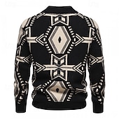 preiswerte Herrenpullover-Herren Pullover Strickpullover Gerippt Stricken Standard Strick Raute Kargen Modisch Basic Freizeitskleidung Verabredung Bekleidung Herbst Winter Schwarz Rote S M L