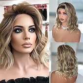 cheap Human Hair Lace Front Wigs-Remy Human Hair 13x4 Lace Front Wig Short Bob Free Part Peruvian Hair Body Wave Light Brown Blonde Multi-color Wig 150% Density with Baby Hair Glueless Pre-Plucked For wigs for black women Long