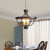 economico Luci a sospensione-Lampadario a 4 luci per sala da pranzo, lampada a sospensione per isola, 110-240 V, 41 cm