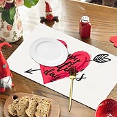 cheap Placemats &amp; Coasters &amp; Trivets-Valentine&#039;s Day Placemats Set of 4 Romantic and Decorative Table Mats Featuring Heart or Rose Patterns Durable and Heat-Resistant Perfect for Adding a Touch of Love to Your Dining Table Decor