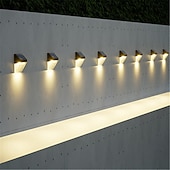 billige Vegglamper til utendørsbruk-solcellevegglampe utendørs vanntett belysning hagedekorasjon solcellelys trapp gjerde sollyslampe 1/2stk