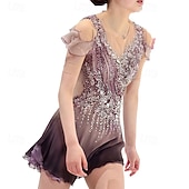 halpa Taitoluistelupuvut-Taitoluistelupuku Naisten Tyttöjen Luistimet Hameet Pölyinen ruusu Tilkkutäkki Peukalonreikä Silmukka Spandex Elastinen Kouluts Harjoittelu Ammattilainen Luisteluasu Pidä lämpimänä Kristalli / Strassi