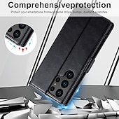Недорогие Чехлы для Samsung-телефон Кейс для Назначение SSamsung Galaxy S24 S24 Ultra Plus S24 ФЭ S23 S22 S21 S20 Ultra Plus FE A54 A34 A14 А53 A52 Samsung A13 5G Откидная крышка со стендом Магнитный Разъем для карты Ретро