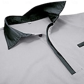 preiswerte Rugby-Polo für Herren-Herren Poloshirts Golf Poloshirts Strasse Geschäft Kargen Klassisch Langarm Modisch Basic Patchwork Tasche Farbblock Herbst Winter Jahreszeiten Regular Fit Hellblau Babyblau Schwarz Weiß Burgunderrot