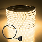abordables Bandes lumineuses étanches-3M 5m 10m Bandes Lumineuses LED Flexibles 1200 LED 2835 SMD 8 mm 1Set Support de montage 1 jeu Blanc Froid Rouge Bleu Bandes lumineuses LED Intérieur Soirée Extérieur 220-240 V