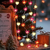 cheap Battery String Lights-Valentine&#039;s Day Decor 2M 20LED Fairy Lights Red Pink White Heart Lights String Battery Operated Valentines Decorations Heart Fairy Lights Romantic Decor Home Bedroom