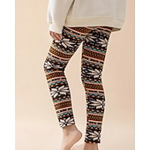 cheap Bottoms-Girls&#039; 3D Graphic Christmas Pants Pants Leggings Spring Fall Basic Boho Kids 4-12 Years Outdoor Casual Daily Regular Fit