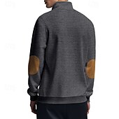 baratos Suéteres básicos-Homens Moletom Moletom com zíper Preto Branco Azul Marinha Cinza Claro Cinzento Escuro Meio Zíper Bloco de cor Bolso frontal Textura Desportos e Ar livre Diário Feriado Poliéster Roupa de rua Básico