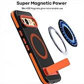お買い得  その他のスマホケース-電話 ケース 用途 グーグル ピクセル9プロ ピクセル9プロXL ピクセル9 バックカバー スタンド付き 磁石バックル 耐衝撃 レトロ風 PC シリコーン