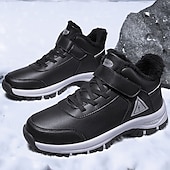 baratos Inverno e botas de neve-botas masculinas para caminhadas ao ar livre no inverno - tênis quentes forrados com pele, à prova d&#039;água, com sola antiderrapante e tira de velcro