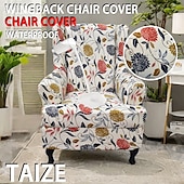 baratos Capa para Poltrona de Costas Largas-capa para cadeira com encosto de orelha floral capa elástica e durável com design floral elegante, perfeita para proteger e realçar sua cadeira com encosto de orelha, ideal para uma decoração de sala