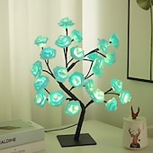 billige Dekorative lys-led rosetre lampe valentinsdag skrivebordslampe bryllup bursdagsfest hjemme soverom nattlys usb-drevet avtakbar valentinsdag dekorasjon nattlys