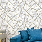 baratos Papel de Parede-1 rolo de papel de parede minimalista não autoadesivo com linhas geométricas 3d e listras irregulares em pvc, papel de parede à prova d&#039;água para sala de estar