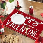 cheap Placemats &amp; Coasters &amp; Trivets-Valentine&#039;s Day Placemats Set of 4 Romantic and Decorative Table Mats Featuring Heart or Rose Patterns Durable and Heat-Resistant Perfect for Adding a Touch of Love to Your Dining Table Decor